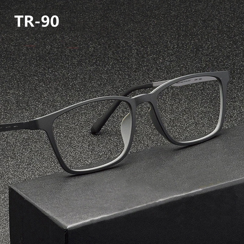 Ultralight Black Reading Glasses For Men TR90 Metal Prescription Glasses Blue Light Blcoking