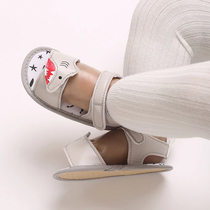 PU Cute Cartoon 0-18M Newborn Baby Boys Summer Shoes Sandals First Walkers Newborn Shoes Casual Soft Sole Sandals 4 Colors