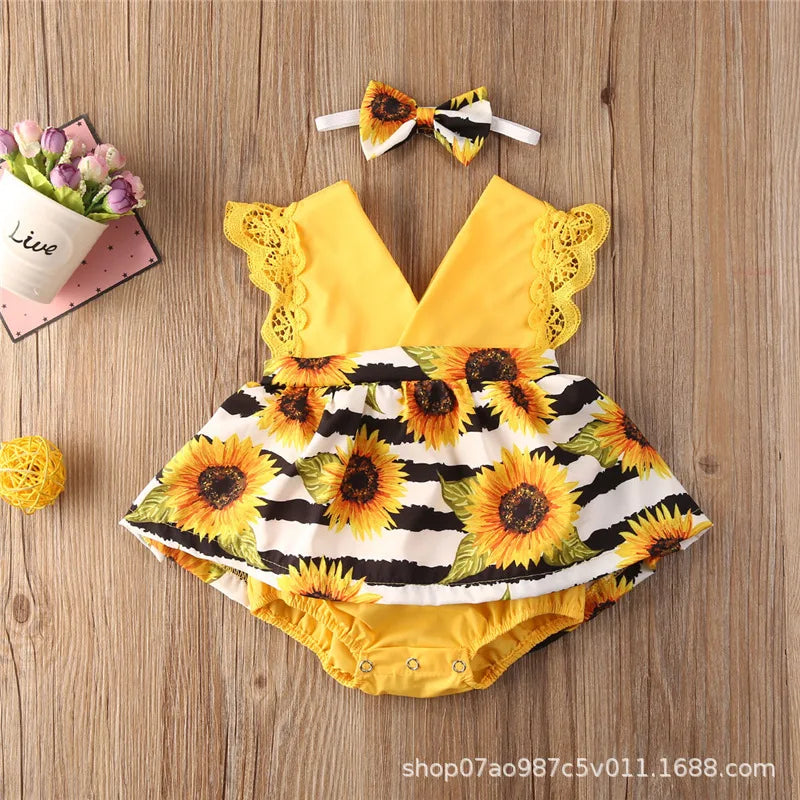 Children's Clothing New 2-piece Red Flower Baby Clothing Newborn Girl Lace Dress Princess Skirt Clothing 0-24M Princess Dress