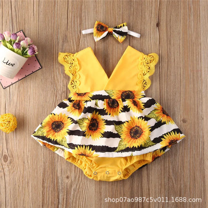 Children's Clothing New 2-piece Red Flower Baby Clothing Newborn Girl Lace Dress Princess Skirt Clothing 0-24M Princess Dress