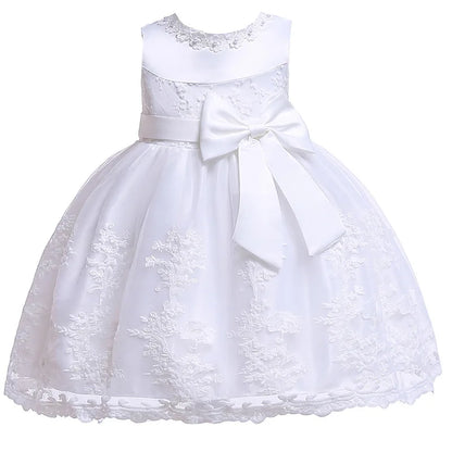 Newborn Baby Dress For Girls Embroidery Flower Big Bow Dresses Toddler Kids Birthday Party Wedding Vestidos 0 to 3 Years Old