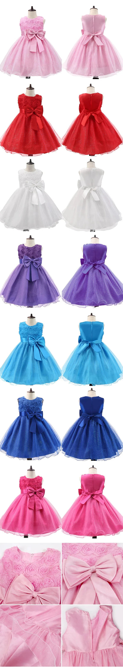Girl Flower Princess Dress Kids Summer Gown Dresses For 1-12 Year Girls Wedding Birthday Party Clothing Children Prom Costume