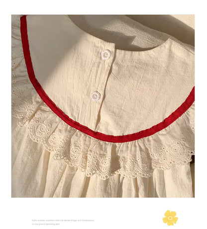 Summer Girl Dress New Fashion Versatile Summer Dress Exquisite Sweet Lace Girl Clothes Simple Ruffled Princess Skirt Ropa Niña