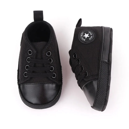 Spring New Baby Shoes Boy and Girl Classic Canvas Casual Sneakers Soft Sole Non-Slip Walking Newborn Toddler Shoes First Walkers
