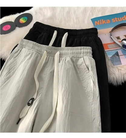 Summer Pants for Men Trendy and Versatile Loose Straight-leg Teenage American Quick-dry Cargo Casual   (Available)