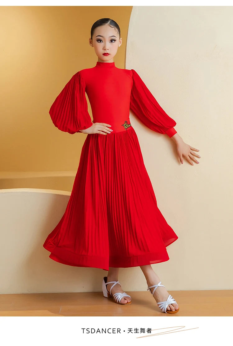 Girl New modern dance dress, girls' ballroom dance, waltz, high-end professional social dance, large skirt performance dress