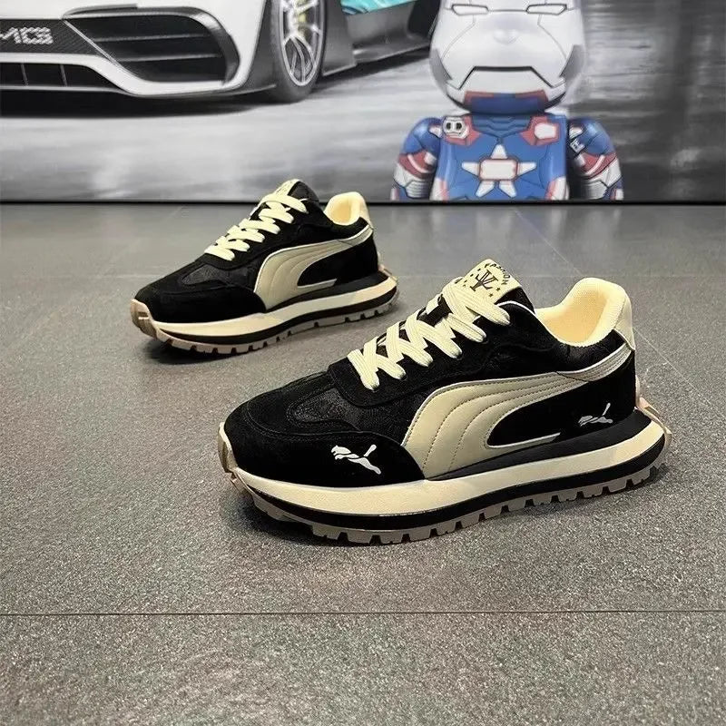 Men's shoes 2025 new summer casual sports shoes, thick-soled, height-increasing, breathable and versatile casual running shoes