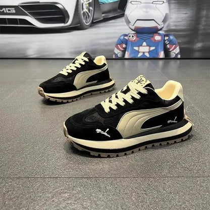 Men's shoes 2025 new summer casual sports shoes, thick-soled, height-increasing, breathable and versatile casual running shoes