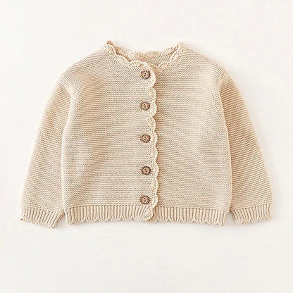 Winter Spring Baby Knitted Clothing Long Sleeved Floral Embroidery Knitting Coat Newborn Baby Girls Knitting Cardigan Sweater (Available)