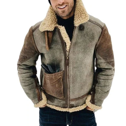 Winter Jacket for Mens 2024 Warm Jackets Motorcycle Stand Collar Zipper Pockets Male Winter New Coats Biker Faux Leather Fashion (Stock)