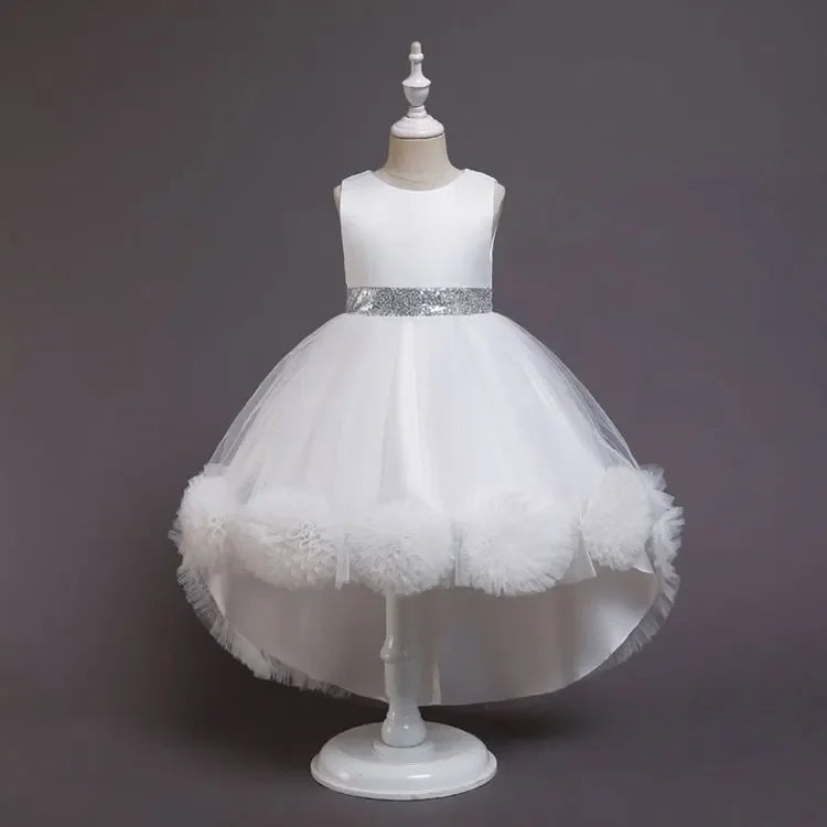Summer Kids Dresses for Girls Casual Flower Girl Dresses for Weddings Solid Satin Sleeveless Children Girl Dress 3-10 Years