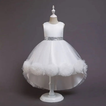 Summer Kids Dresses for Girls Casual Flower Girl Dresses for Weddings Solid Satin Sleeveless Children Girl Dress 3-10 Years