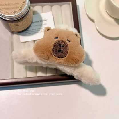 New Cartoon Capybara Hair Accessories Headwear Elastic Hair Claw Clip Barrette Hair Clip Women