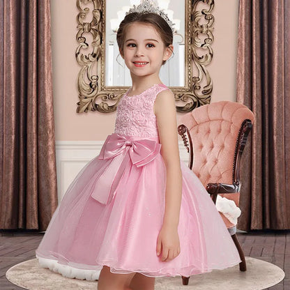 Girl Flower Princess Dress Kids Summer Gown Dresses For 1-12 Year Girls Wedding Birthday Party Clothing Children Prom Costume