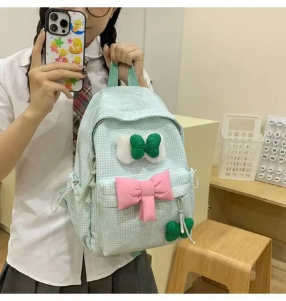 School Bag Bow Tie Schoolbag Japanese Style Instagram, College Student Backpack Fresh And Versatile Cute Backpack For Girls Gift