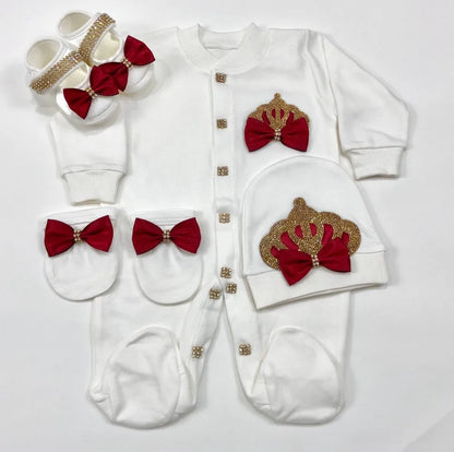 Newborn Boys Romper Clothes Formal Suit 4 Piece Vest Pants and Tie Dresswear Suit Set Welcome Home 40suyi days Celebrity outfit