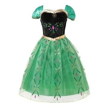 2025 New Summer Girls Dress Elegant Fashion Little Princess Dress Long Tulle Kids Lace Wedding Ceremony Dresses For 2-10 Years