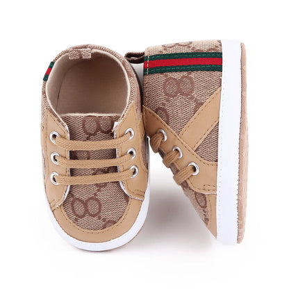 Newborn Baby Shoes Casual High Top Fashion Design Non-slip Sneakers  Boys Soft Sole Non-Slip Toddler Outdoor Shoes First Walkers