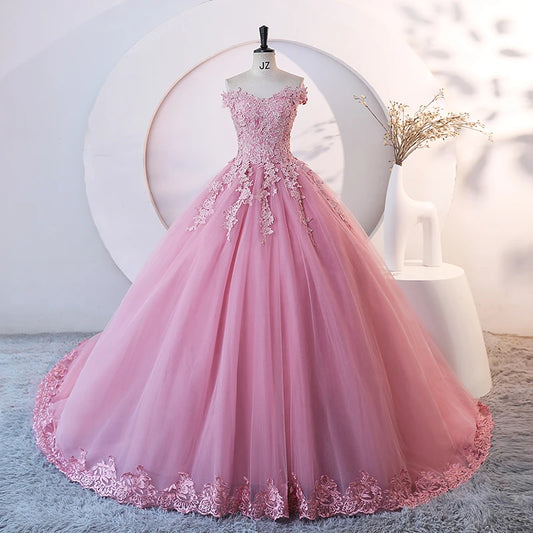 Dust Pink Party Dresses 15 Quinceanera Dresses Ball Gown Elegant Off Shoulder Prom Gown Formal 15 Year Old Dress Customized