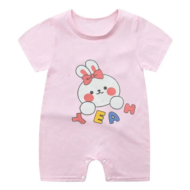Newborn Baby Clothes Short Sleeve Romper Printed Cartoon Cute Baby Boys One-piece Clothes Toddler Jumpsuit Infantil Costume