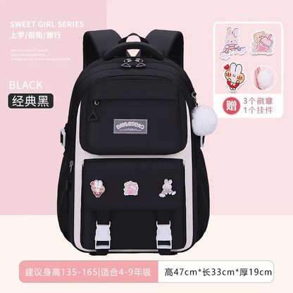 New Anti-splashing High-quality Middle High School Student Schoolbag Girls Large-capacity Burden-reducing Children's Backpack