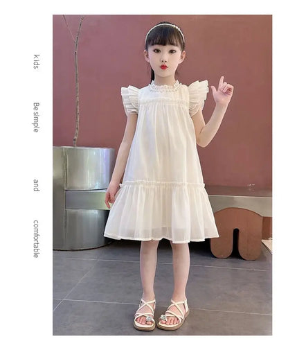 Girls Summer Dresses Solid Color Dress for Girl Sleeveless Children Dresses Casual Style Costumes for Girls 4 6 8 10 11 12 Years