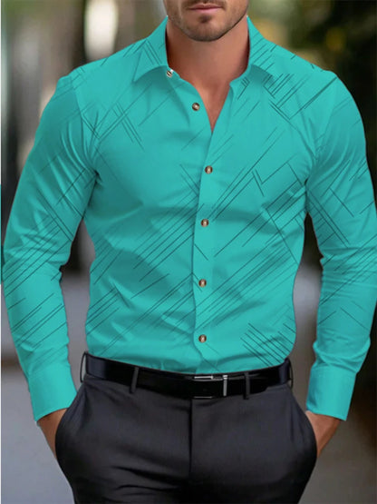 Men's long-sleeved shirt casual shirt fashion 2024 new 16 colors optional popular business oversized men's clothing (Available)
