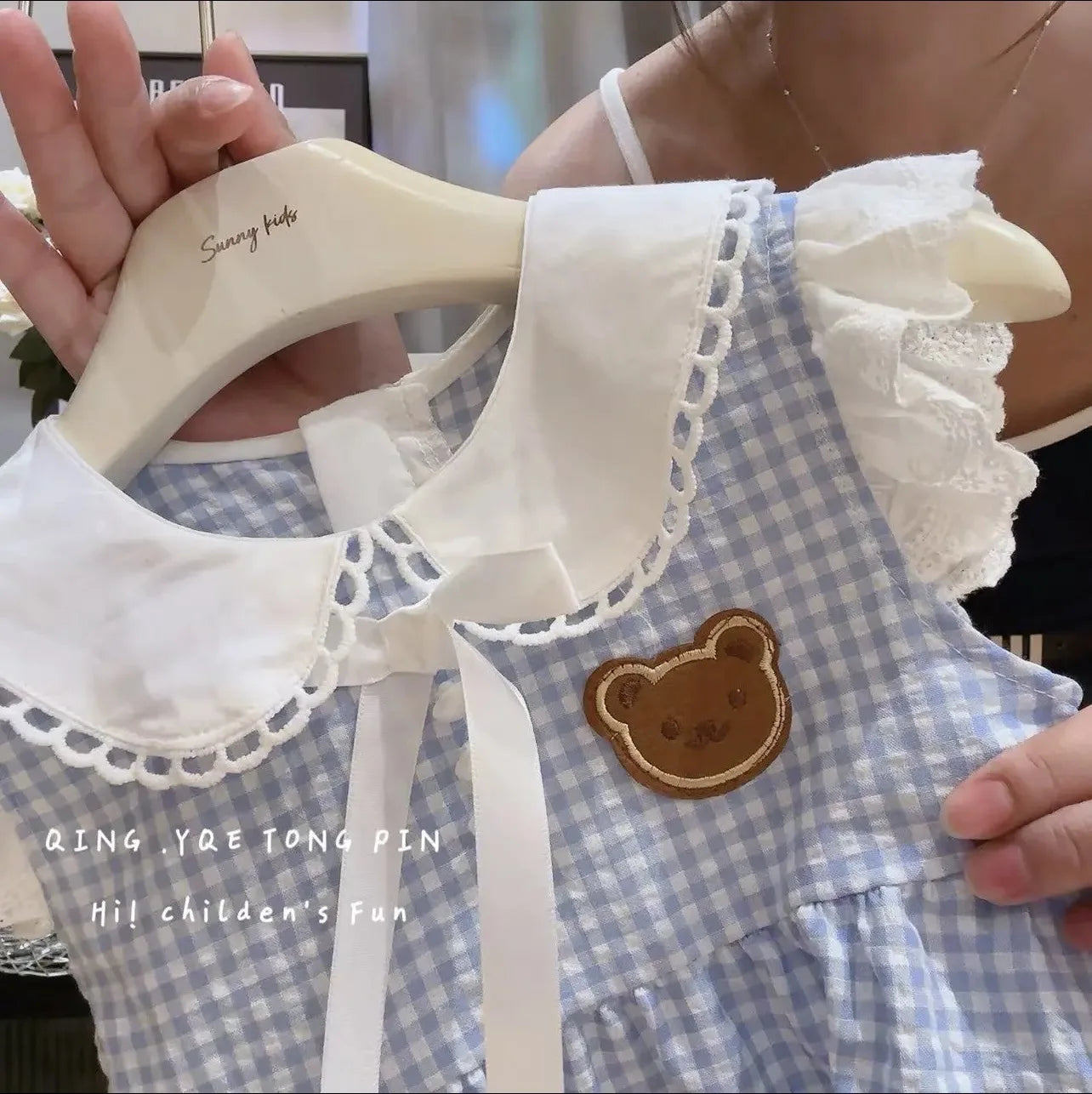 Girls' Summer Dresses Children's Foreign Dresses Fashion Trend College Style Princess Dresses in Small Children Cool Plaid