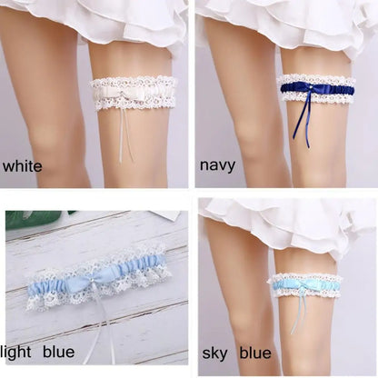 Women Girls Costume Accessories Bridal Garter Wedding Accessories Bow Lace Garter Leg Loop Leg Ring New Fashion
