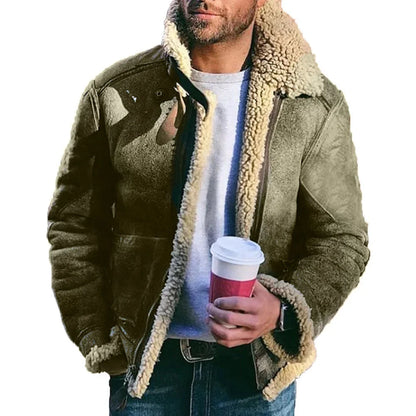 Winter Jacket for Mens 2024 Warm Jackets Motorcycle Stand Collar Zipper Pockets Male Winter New Coats Biker Faux Leather Fashion (Stock)