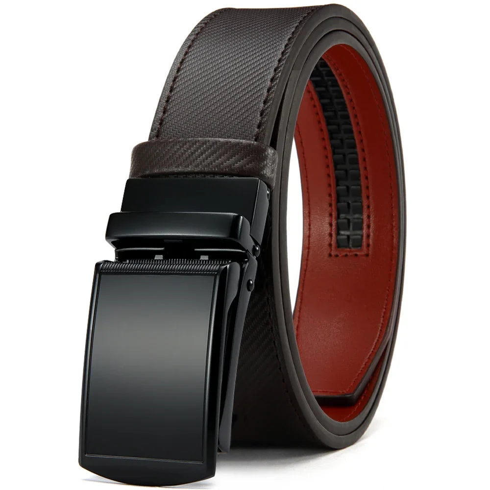 DOOPAI New Mens Belt Hollow Automatic Mens Belt Genuine Leather Luxury Belt  For Men Belt Male Strap Male Metal Automatic Buckle