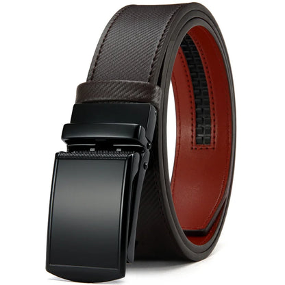 DOOPAI New Mens Belt Hollow Automatic Mens Belt Genuine Leather Luxury Belt  For Men Belt Male Strap Male Metal Automatic Buckle