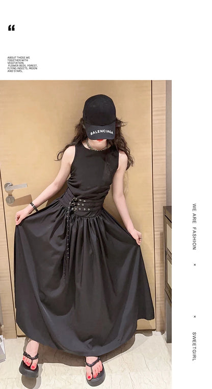kids dresses for girls summer clothes meisjes jurk French style teenage girl sleeveless long dress vestido de princesa luxo 12