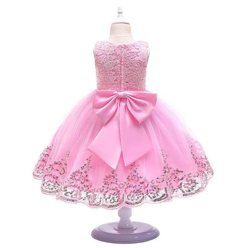 Girls Party Dresses 1st Birthday Baby Girl Princess Dress For Christening Flower White Wedding Dress Halloween Children Clothing