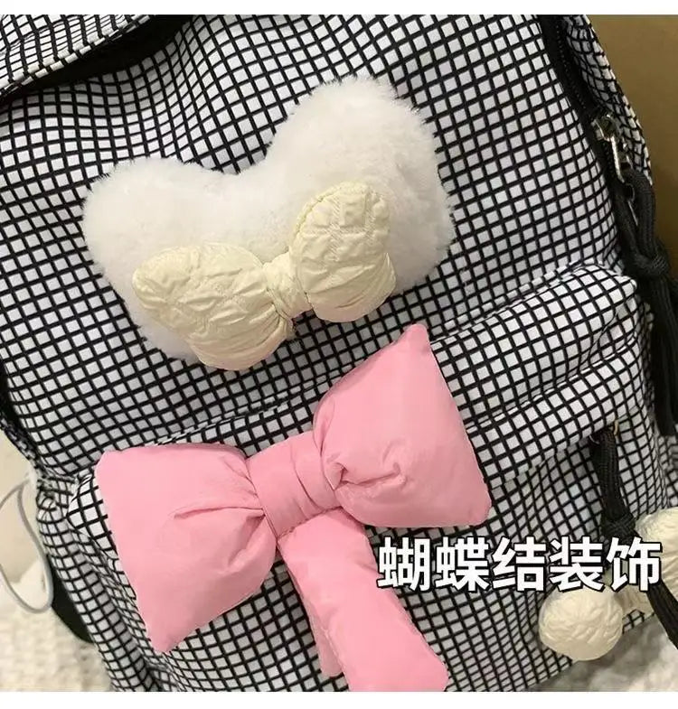 School Bag Bow Tie Schoolbag Japanese Style Instagram, College Student Backpack Fresh And Versatile Cute Backpack For Girls Gift