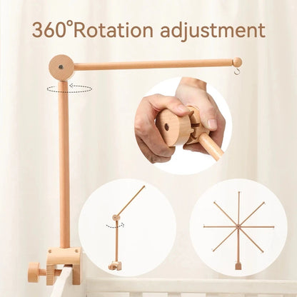 Revolving Music Box For Newborns Baby Crib Imitation Wood Color Hanging Rattle Baby Soothing Musical Toys 0-12 Months Baby Gift