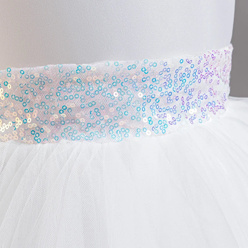 Baby Girls Party Dresses Sleeveless Eleagnt Solid Wedding Evening Ball Gown Holiday Costume Tulle Dress For Little Girl