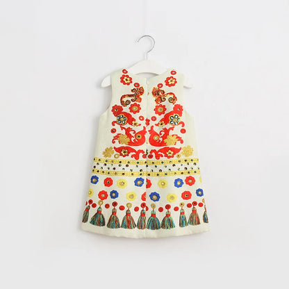 Young Children Vestidos De Fiesta Sleeveless Girls Summer Dresses Princess Girl Dresses European Style Wedding Girl Clothes