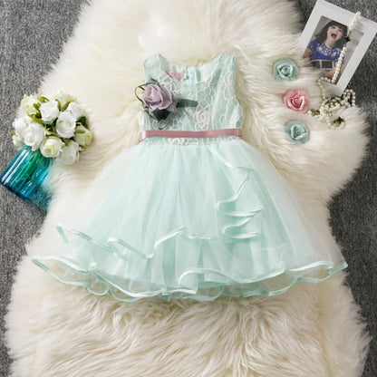 Baby Girl Summer Dress Children Fashion Wedding Clothes Flower Birthday Party Princess Evening Dresses For Kids 0 To 5 Years