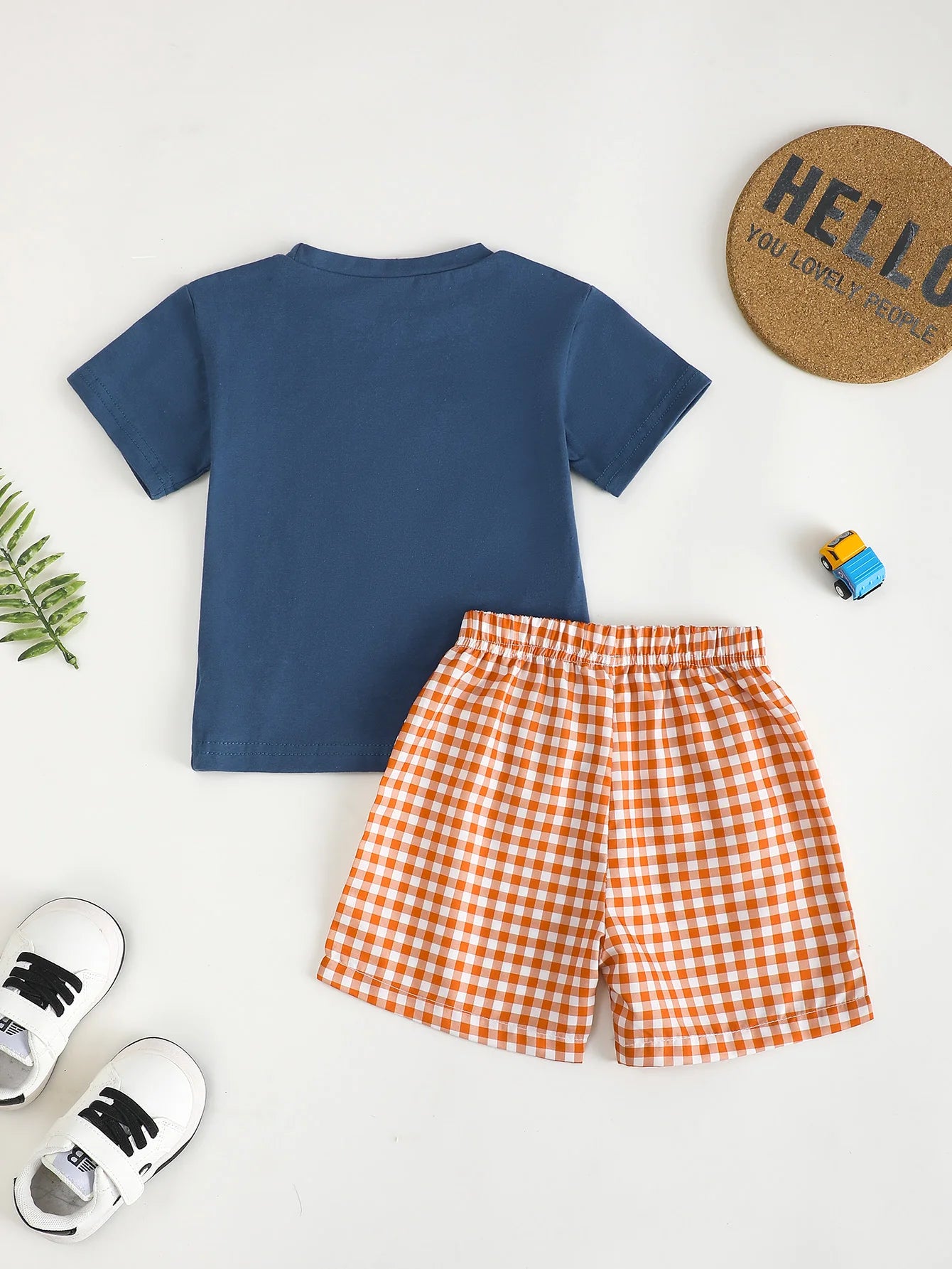 Infant Boys Summer Short Sleeve Outfit with Helicopter Embroidery Pattern Baby Clothing Set