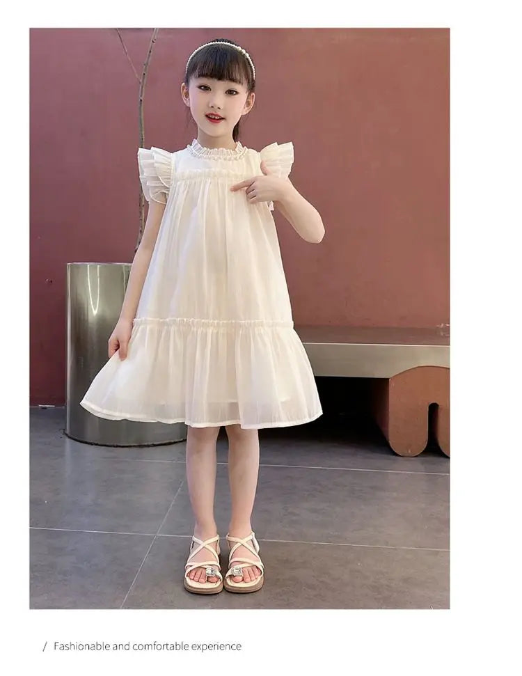 Girls Summer Dresses Solid Color Dress for Girl Sleeveless Children Dresses Casual Style Costumes for Girls 4 6 8 10 11 12 Years
