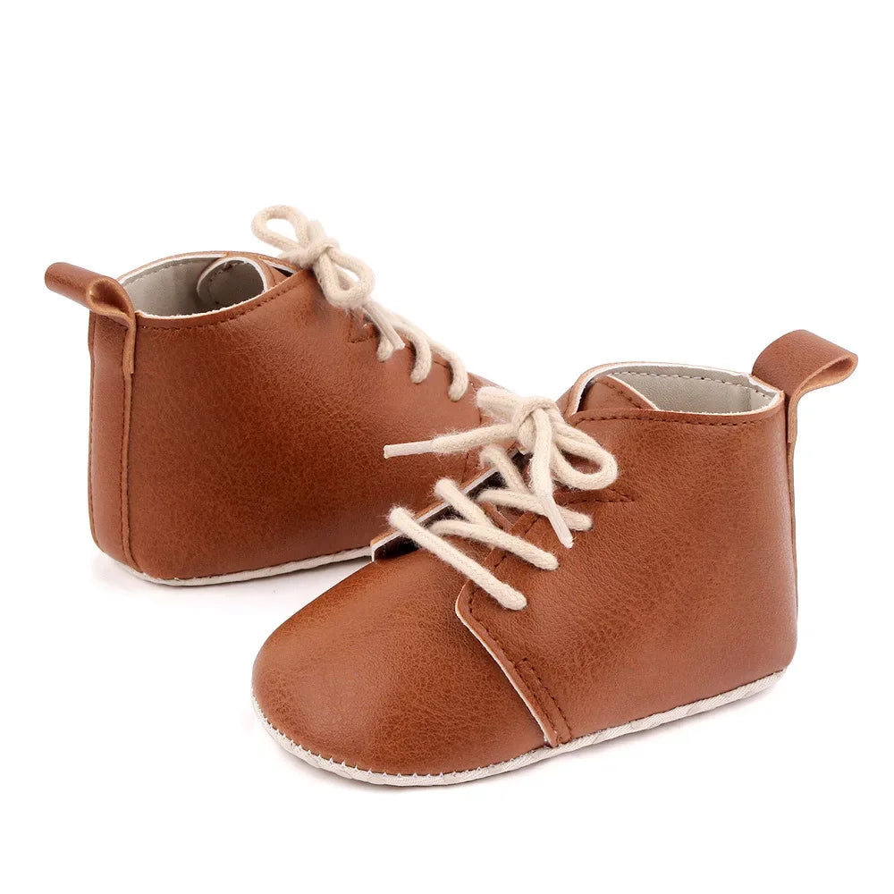 Newborn Baby Shoes Casual Baby Girl Boy PU Leather Infant Toddler Non Slip Soft Sole Sports Shoes First Walker Sneakers