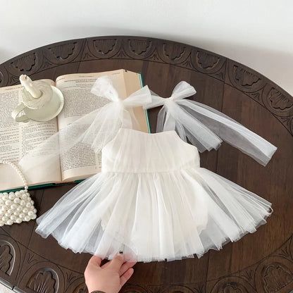 0-2 Year Old Baby Dress Summer New Newborn Centennial Birthday Party Girl Princess Dress Sleeveless Mesh Romper Dress