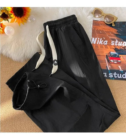 Summer Pants for Men Trendy and Versatile Loose Straight-leg Teenage American Quick-dry Cargo Casual   (Available)