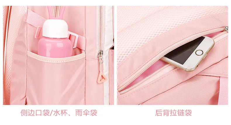 New Anti-splashing High-quality Middle High School Student Schoolbag Girls Large-capacity Burden-reducing Children's Backpack