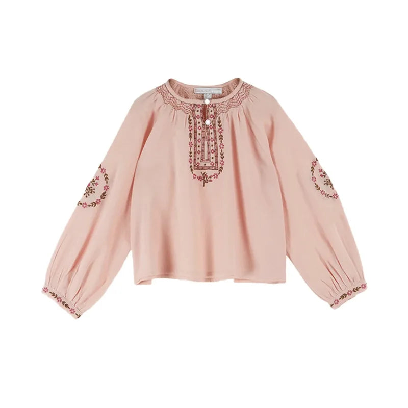 Girls' Dresses 2025 Fall New Arrivals Printed Embroidered Princess Dress Cotton Warm Girls' Jacket Peter Pan Collar Knit Sweater