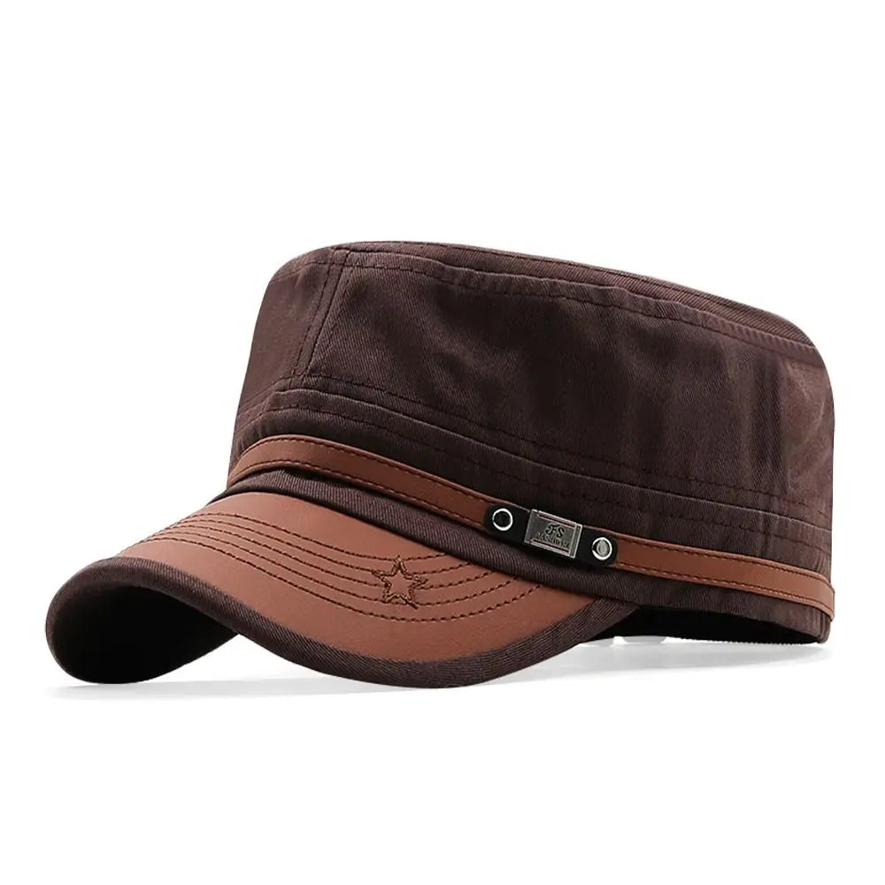 Men Unisex Army Hat Baseball Cap Cotton Cadet Hat Military  Breathable Combat Fishing Flat Adjustable Cap