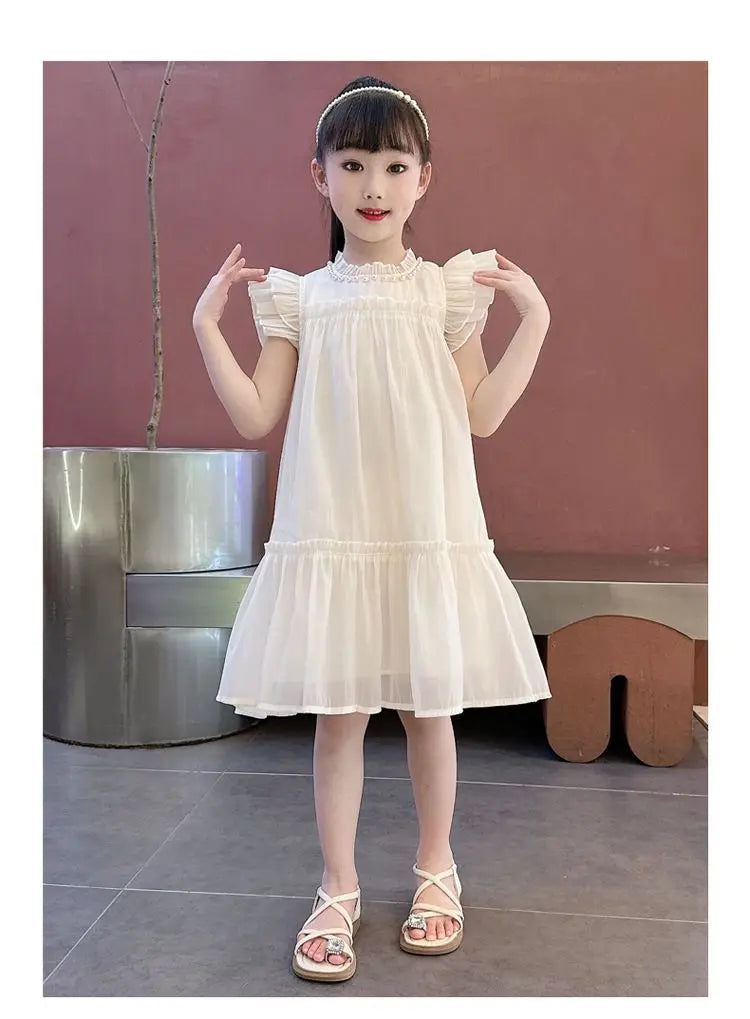 Girls Summer Dresses Solid Color Dress for Girl Sleeveless Children Dresses Casual Style Costumes for Girls 4 6 8 10 11 12 Years