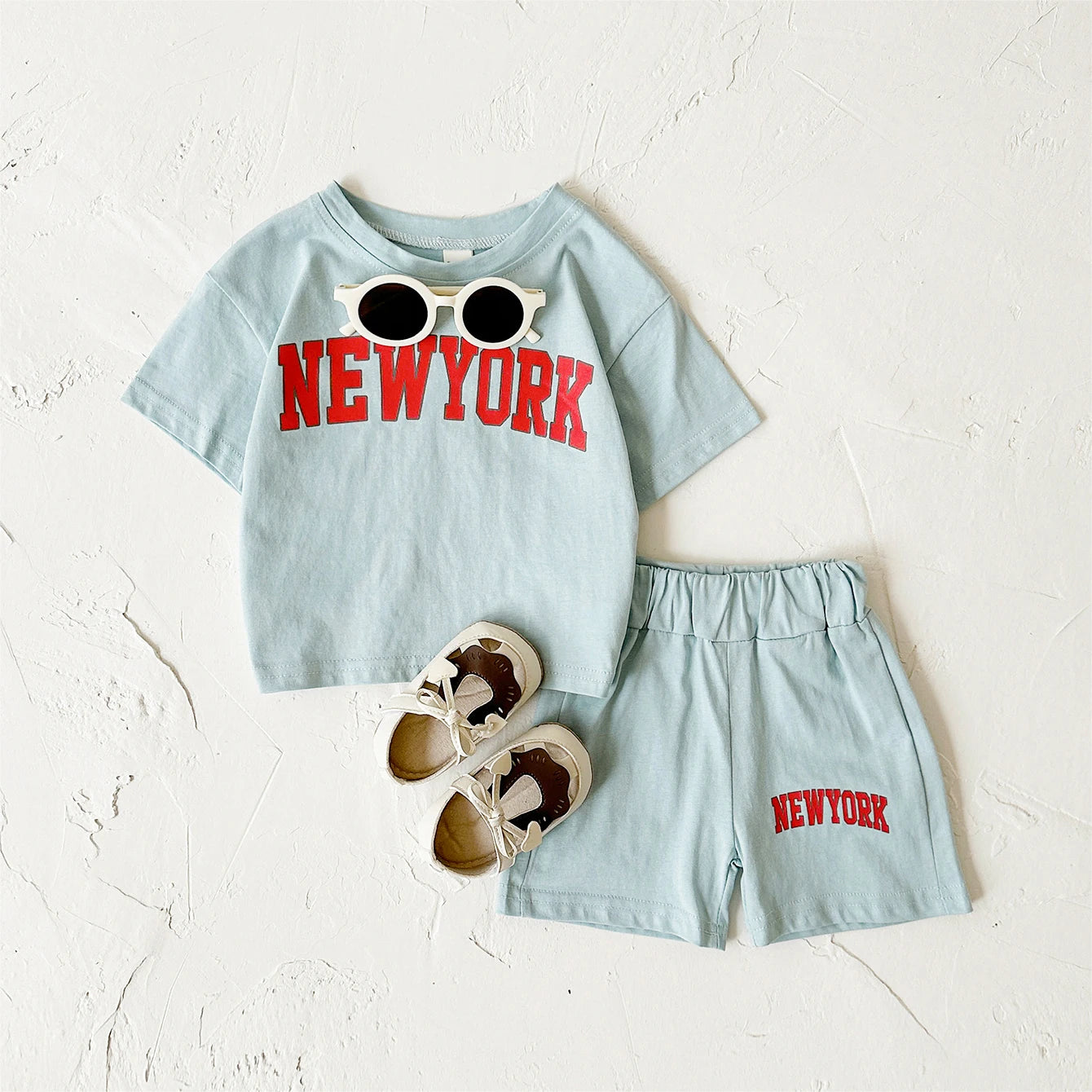 Summer Hot Baby Boys Clothes Pure Cotton Short Sleeved+Shorts Set Letter Printed T-shirt Sports Set Baby Girl Newborn 2PCS