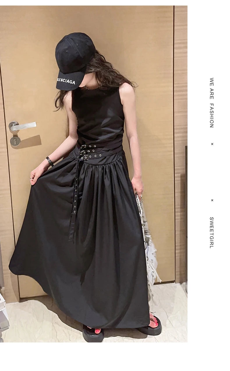 kids dresses for girls summer clothes meisjes jurk French style teenage girl sleeveless long dress vestido de princesa luxo 12